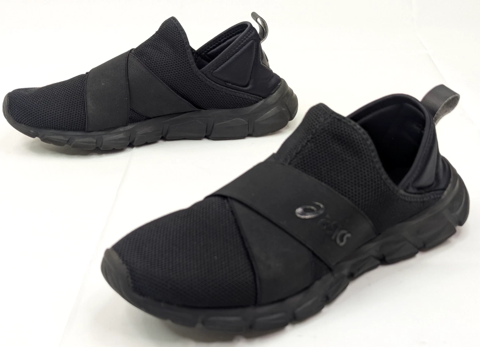 ASICS Quantum Lyte Scarpa Slip On Uomo Taglia 12 Leggera Atletica Nera Corsa