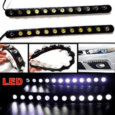 2x Anti-collision Rubber Case White Led Drl Car Daytime Running Lights Fog Lamps