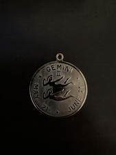 Zodiac Gemini Pendant Horroscope Gift 1.25" Gold color