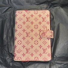 AUTHENTIC Louis Vuitton LV Monogram Mini Agenda Day Planner Cover Red 5.5x4