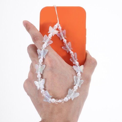 2 Pcs Butterfly Pearl Mobile Chain Phone Charms Beads Beaded Strap - 第 9/12 張圖片