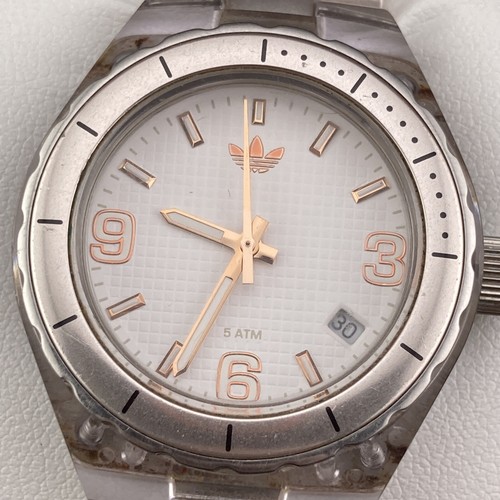 Adidas Cambridge Ladies 35mm Watch Gray Tone White & Pink Dial Date adh2538-RUNS - Picture 2 of 17