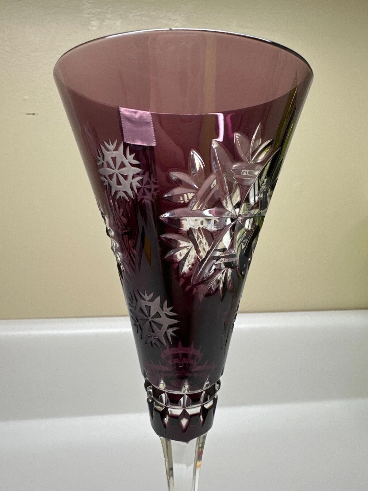 Waterford Crystal Snowflake Wishes Amethyst Health Flute - Thumbnail 2