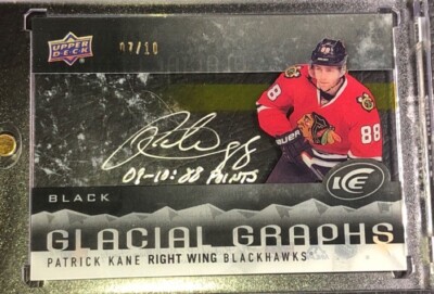 2014-15 Upper Deck Ice Patrick Kane Glacial Graphs Platinum Inscribed Auto /10