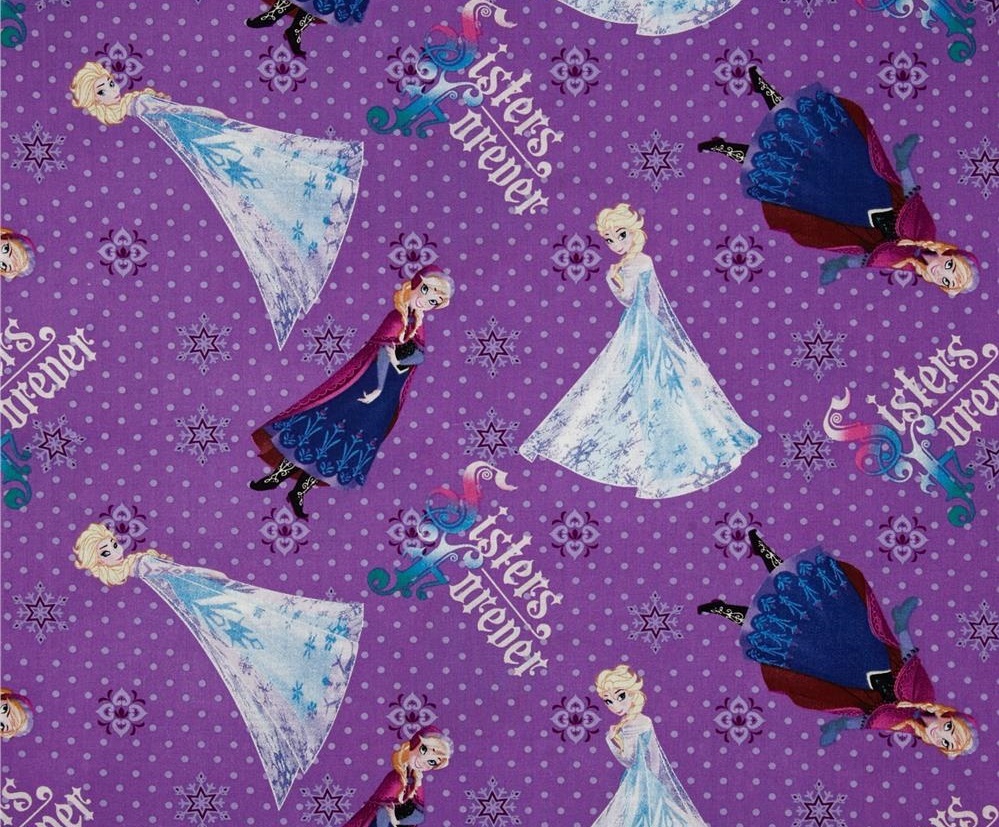 Fat Quarter Disney Frozen Elsa Anna Sisters Forever Cotton Quilting Fabric