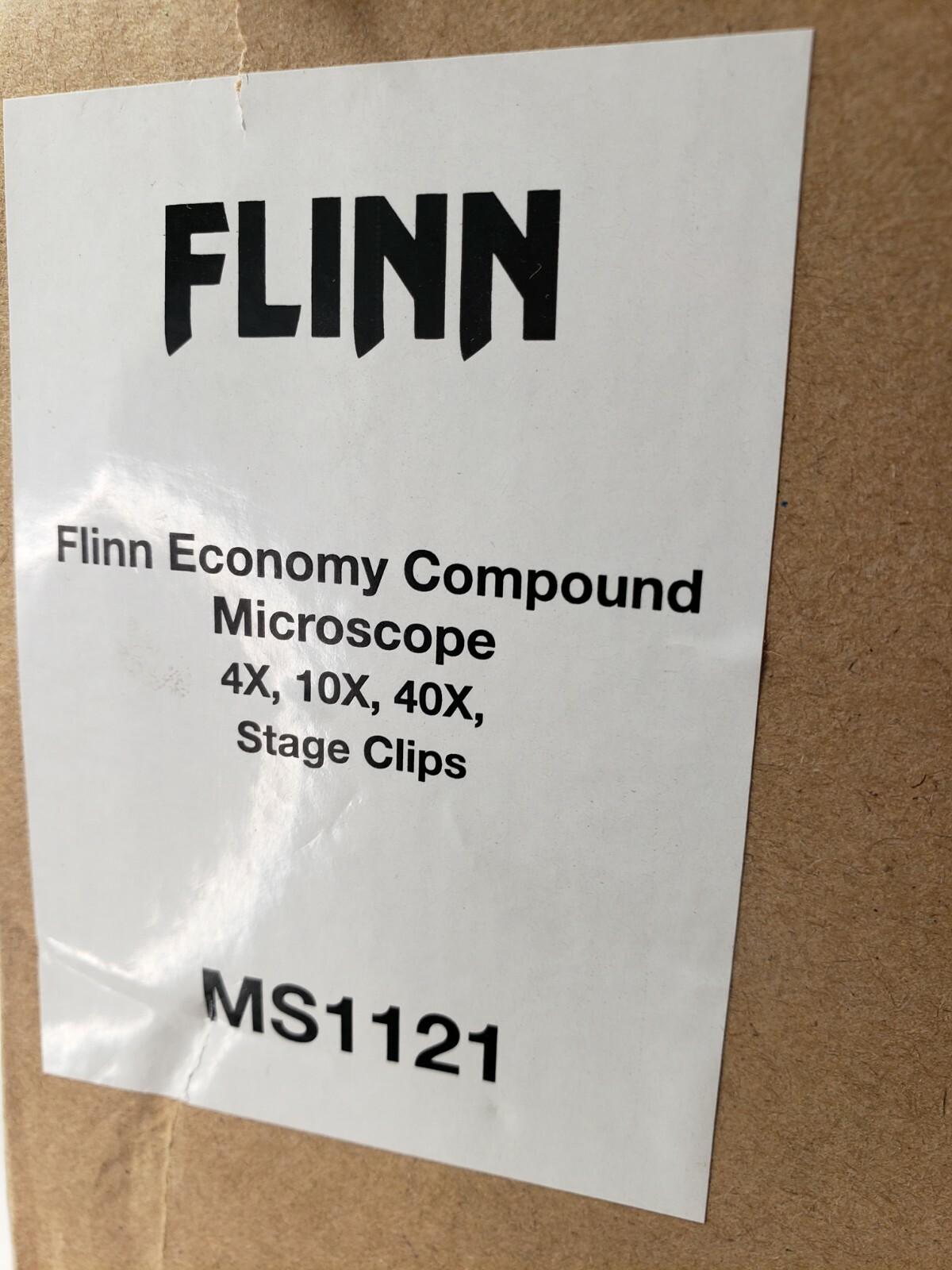 Flinn Economy Compound Microscope, 4X, 10X, 40X, Stage Clips