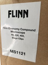 Flinn Economy Compound Microscope, 4X, 10X, 40X, Stage Clips