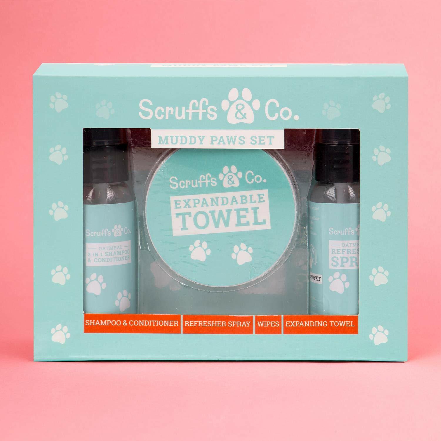 Scruffs E Co Fangosa Zampe Set - Cane Accessori - Shampoo Balsamo Regalo Set
