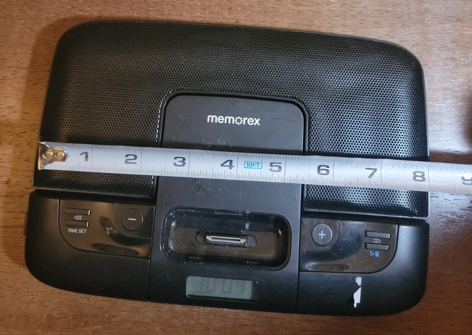 Altavoz de viaje compacto abatible Memorex Mi2290BLK para iPod negro funciona Foto 3 de 4