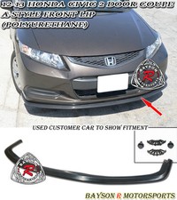 Fits 12-13 Honda Civic 2dr Coupe A-style Front Bumper Lip Urethane