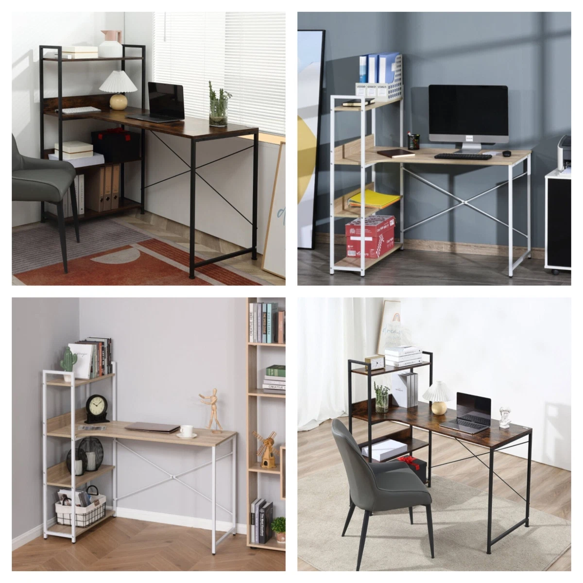 Home office 2024 desk and bookshelf