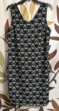 Vince Camuto Women Dress Fit Flare Lace Sleeveless Black M Lined V Back #0011
