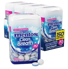 Clean Breath Sugarfree Hard Mint, 150Pc, Intense Peppermint (Pack of 4 Bottles)
