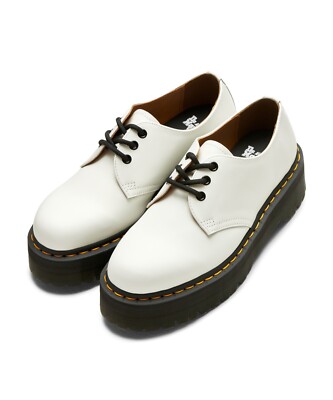 DR MARTENS 1461 SMOOTH LEATHER PLATFORM SHOES White Smooth UK 9/EU 43/US 11  UK