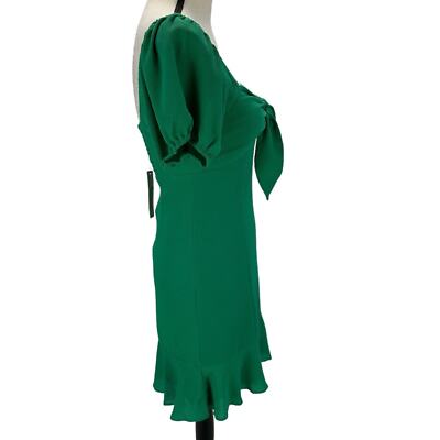bcbgeneration green dress BCBGeneration Tie Shoulder Mini Dress in Jade Green