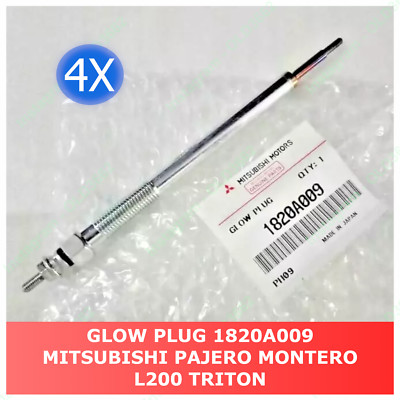 GENUINE 4X MITSUBISHI PAJERO MONTERO L200 TRITON GLOW PLUG SPARK PLUG 1820A009