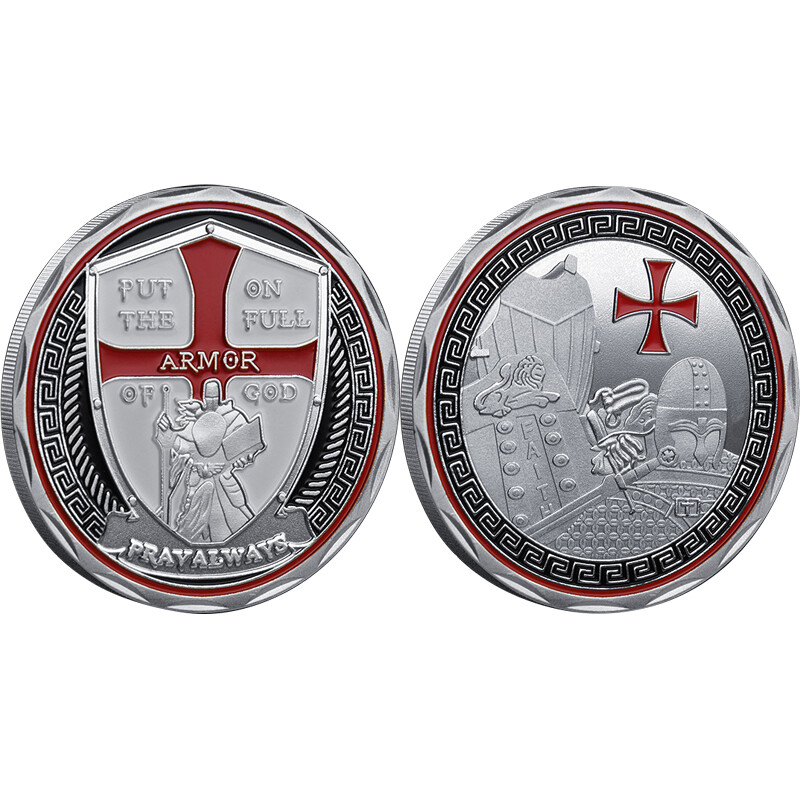 1PC Put on The Full Armor of God Collection Gift Commemorative Challenge Coins