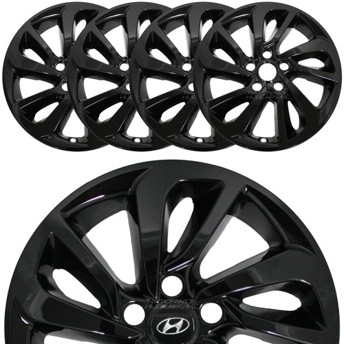 Set of 4 fit Hyundai Tucson 20162018 Black 17" Wheel Skins Hub Caps