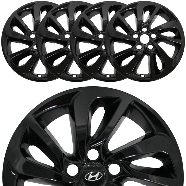 Set of 4 fit Hyundai Tucson 20162018 Black 17" Wheel Skins Hub Caps