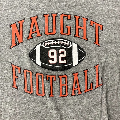Vtg 60’s Russell Athletic HEATHER Gray Naught FOOTBALL TEAM 50/50 T Shirt USA XL - Picture 2 of 8