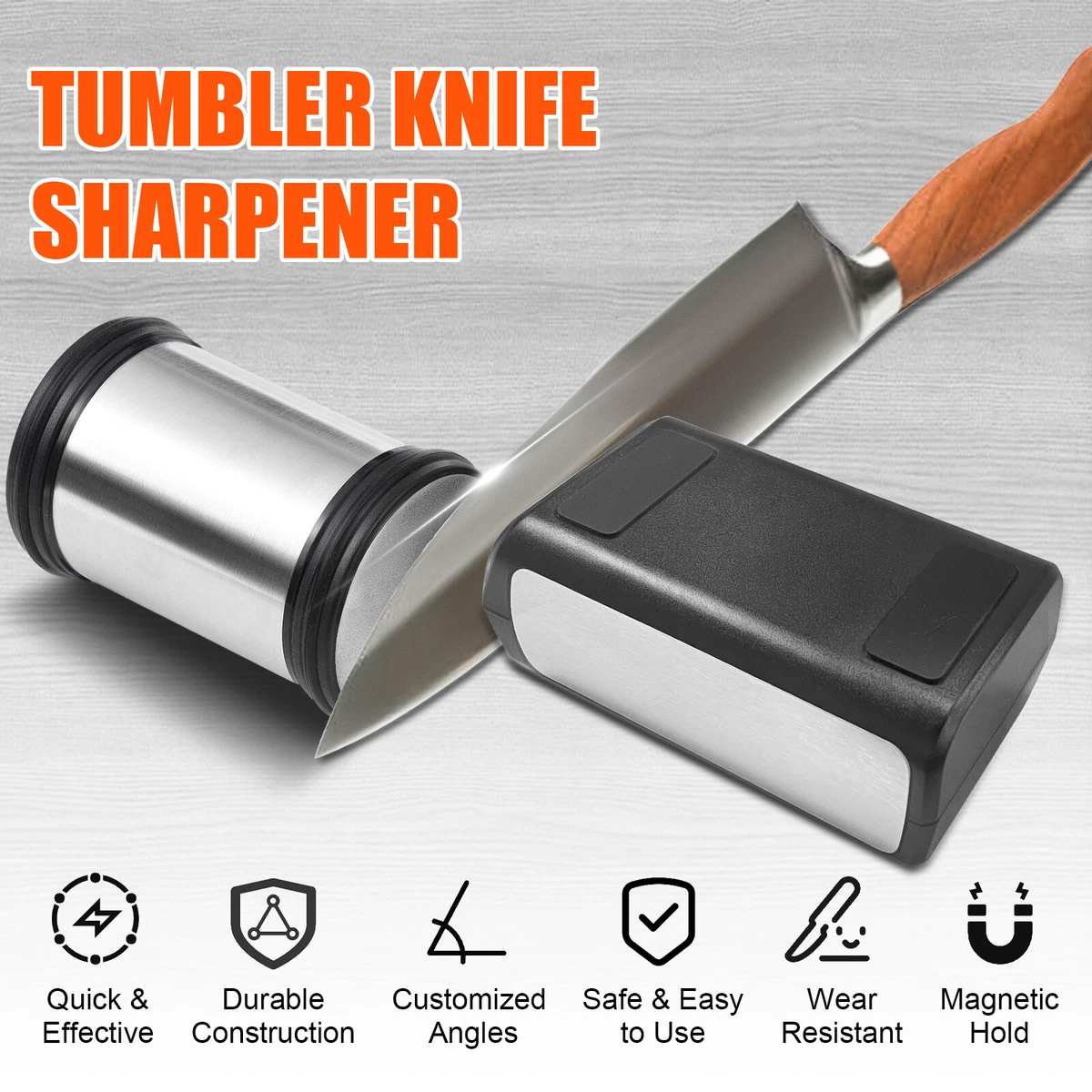 Tumbler Rolling Knife Sharpener Detachable Magnetic Knife Sharpening System  E3I6