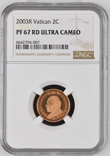 VATICAN coin 2 Euro Cent 2003 NGC PF 67 RD Ultra Cameo