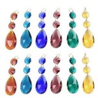 12Pcs 38mm Lamp Prisms Pendents Teardrop Chandelier Glass Crystal Hanging Drops