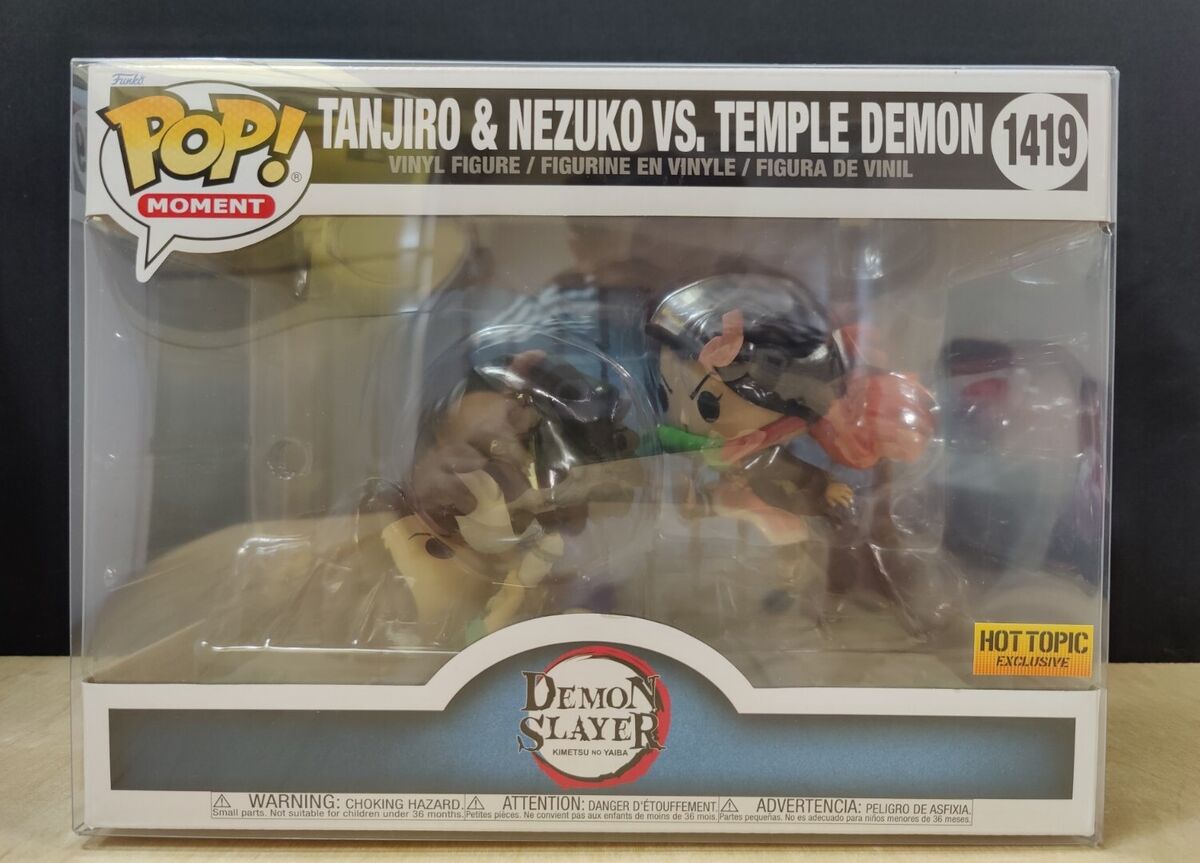 Funko Demon Slayer: Kimetsu No Yaiba Pop Moment Tanjiro & Nezuko Vs. Temple  Demon Vinyl Figure Hot Topic Exclusive