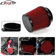 Red 3" 76mm High Flow Inlet Cleaner Dry Filter Cold Air Intake Cone Replacement
