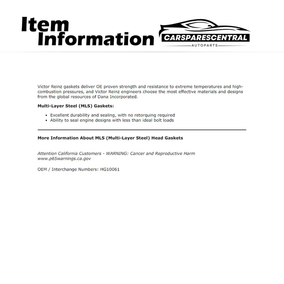 Junta de culata de motor para Ford F-250 Super Duty 2003-2007 Foto 3 de 4