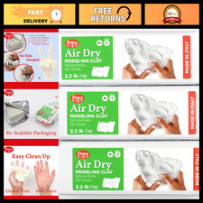Air Dry Modeling Clay 3-Pack, 2.2 lbs Each, Easy to Use, Perfect for Crafts Sc