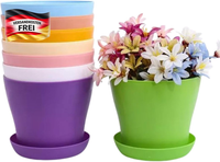 PflanztöPfe Set 10 StüCk 14Cm Kunststoff Mit Untersetzer FüR SäMlinge Und Zimmer