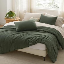 Size Comforter Set, Dark Green Soft Prewashed Bedding for Full 04 - Dark Green