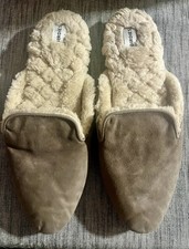 Birdies The Phoebe Mule Slipper Slip On Flat Shoes Camel Tan Faux Fur 9 EUC