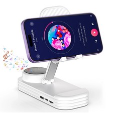 Cell Phone Stand with Wireless Bluetooth Speaker  Anti-Slip Base,HD Surround...