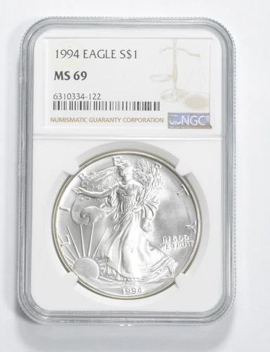 MS69 1994 American Silver Eagle NGC Brown Label *7682