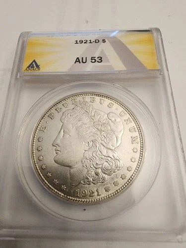 1921-D Morgan Silver Dollar  AU 53