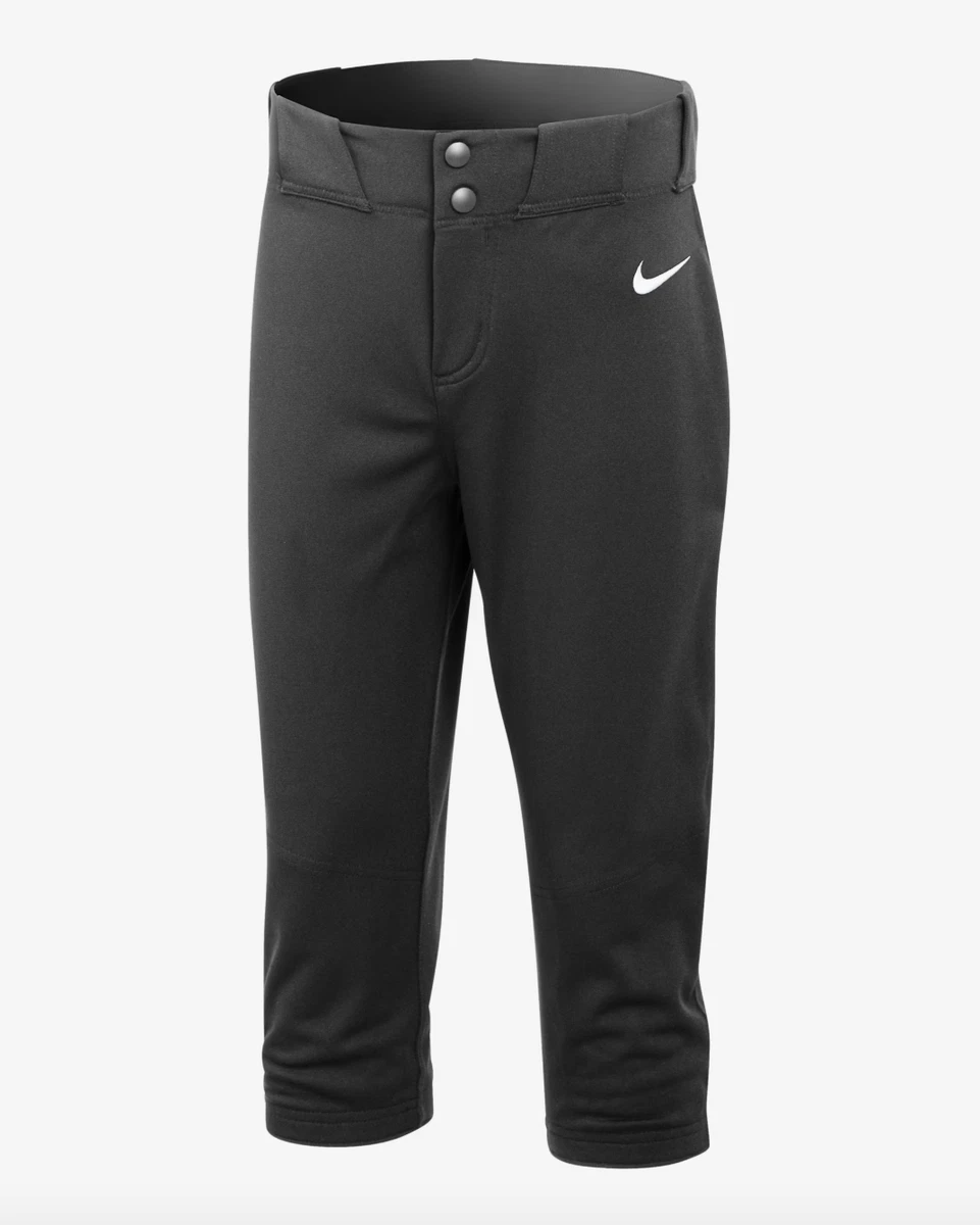 Nike Big Kids Mädchen Medium Stock Softball Hose FB7153 schwarz Dri-FIT
