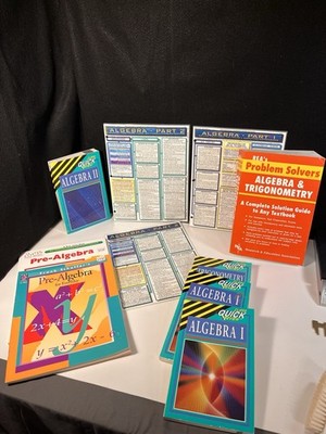 Pre-Alg to Trig Math Study Guide Lot   Cliffs Quick Review REA QuickStudy