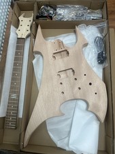 Unfinished DIY BC rich Electric Guitar Kit Rosewood Fingerboard 
