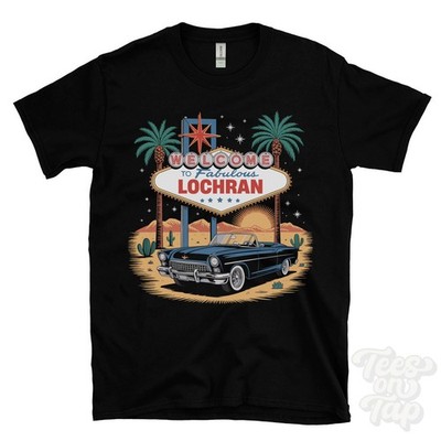 LOCHRAN LAS VEGAS ZEICHEN PARODIE LUSTIGES T-SHIRT fife kelty Schottland