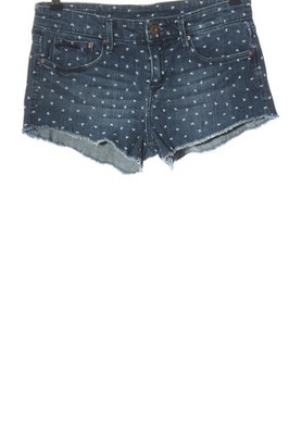 H&M DENIM Jeansshorts Damen Kurze Hose Gr. DE 34 blau-weiß Casual-Look