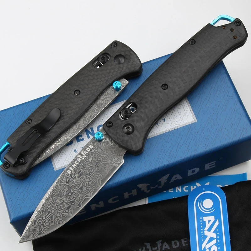 Benchmade 535-3 Bugout CPM Damascus Carbon Fiber AXIS Lock EDC Knife