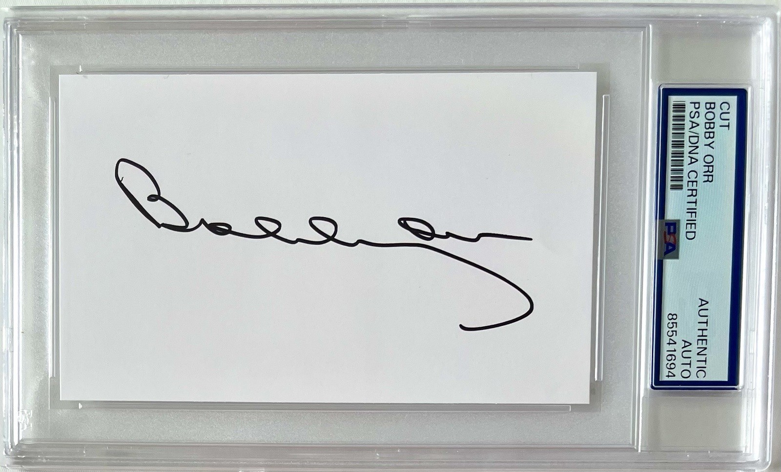 Bobby Orr Autographed Signed 3x5 Cut Boston Bruins Hockey HOF PSA DNA COA 