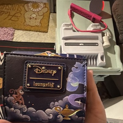 Loungefly Disney Aladdin Jasmine & Rajah Small Wallet Blue Purple never used