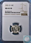 1931 D Mercury Dime NGC MS 65 FB - Tougher Date Gem Sparkler!!!