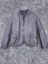 Jil Sander Women bilateral Leather Blazer Rare Vintage Old Money Style Size 40