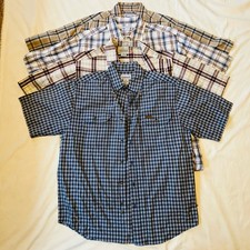 4 Vtg Carhartt Button Up Shirt Men's Size M Cotton Plaid Work Shirt EUC