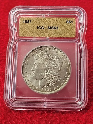 1887  MORGAN SILVER DOLLAR  ICG  MS 63                                   #T1760