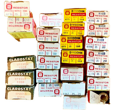 Clarostat & Ohmite Wirewound Adjustable Fixed Vitreous Enamel Resistors 25PC
